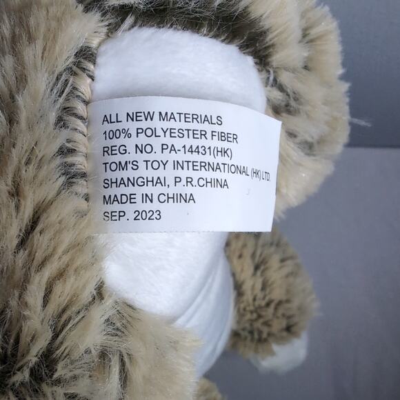 Tom's Toy Bunny Rabbit Plush Frosted Brown White Easter Stuffed Toy Animal Bow - Picture 8 of 11